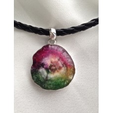 401 Collier agate arc en ciel, argent sterling